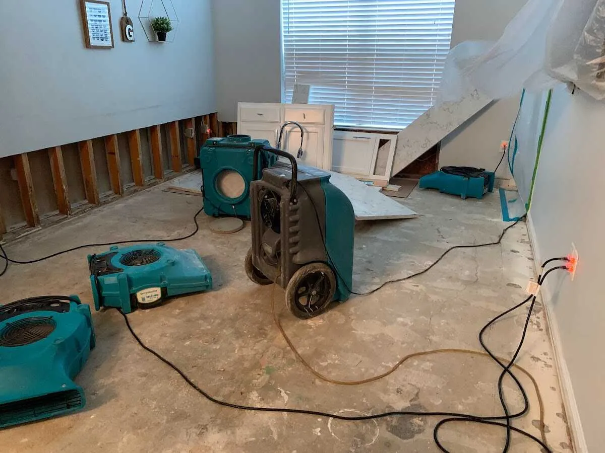 Dehumidifier in flood-cut room for Water Extraction & Removal in Greenville